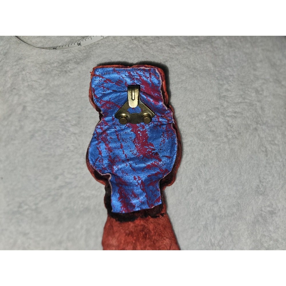 Vintage Caiman Hornback Belt Exotic Western Leather Taxidermy Red Alligatoridae - Picture 12 of 16